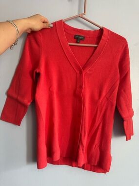 The Limited Coral V-Neck Button-Front Sweater